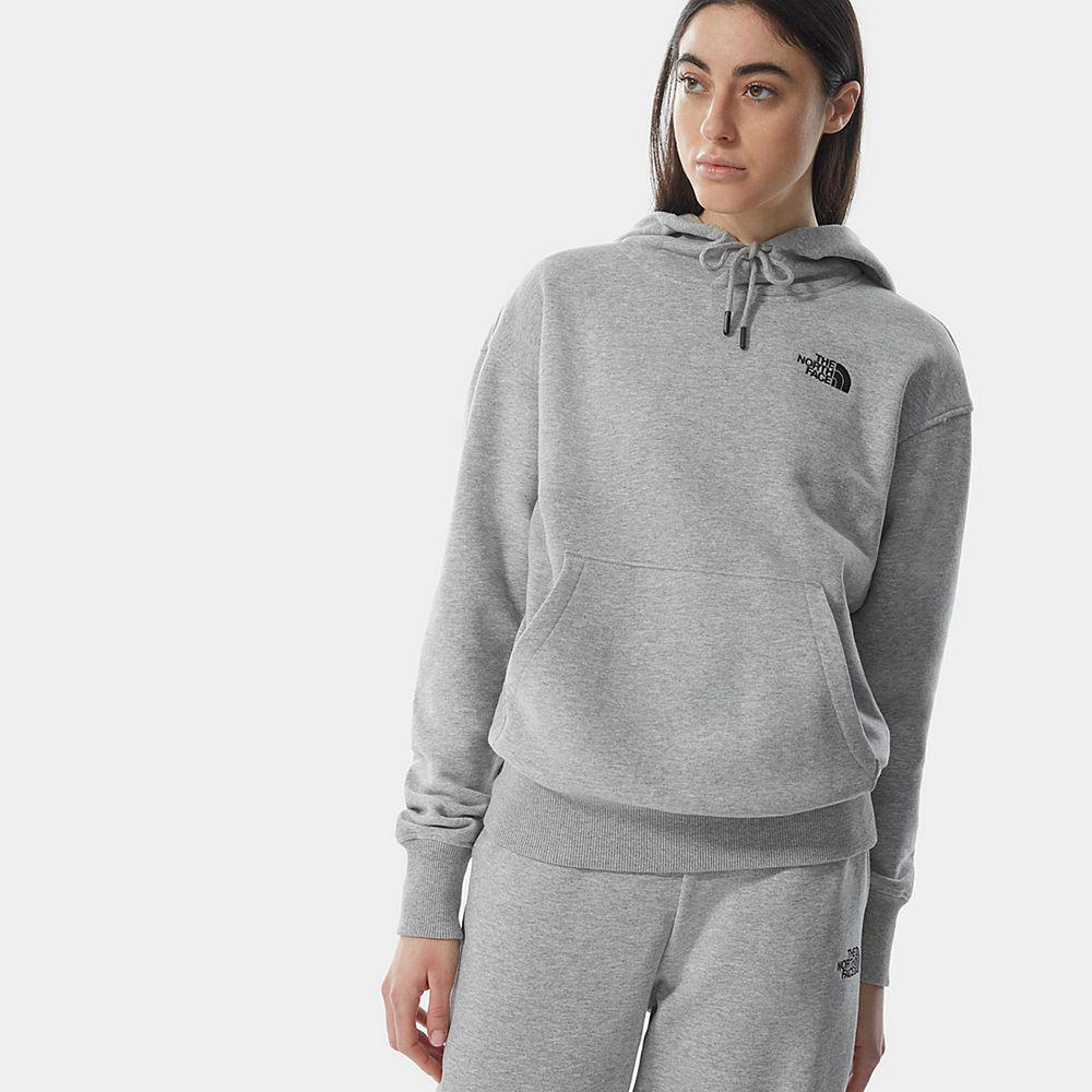 The North Face Oversized Essential Γυναικεια Φούτερ Hoodie - Ανοιχτο Γκρι (GRJM53280)
